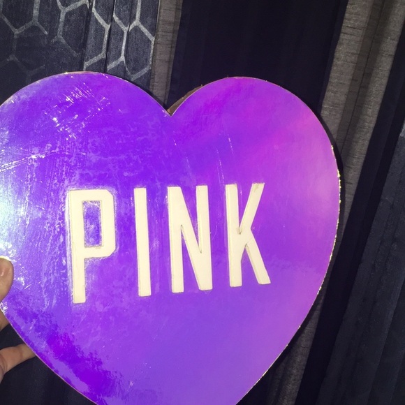 RARE Vs PinK store display heart cardboard iridescent prop promotional htf - Picture 14 of 17